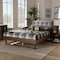 Baxton Studio Natalia Dark Grey Upholstered and Walnut Wood Full Size Platform Bed 167-9410-9437 - alternate 6